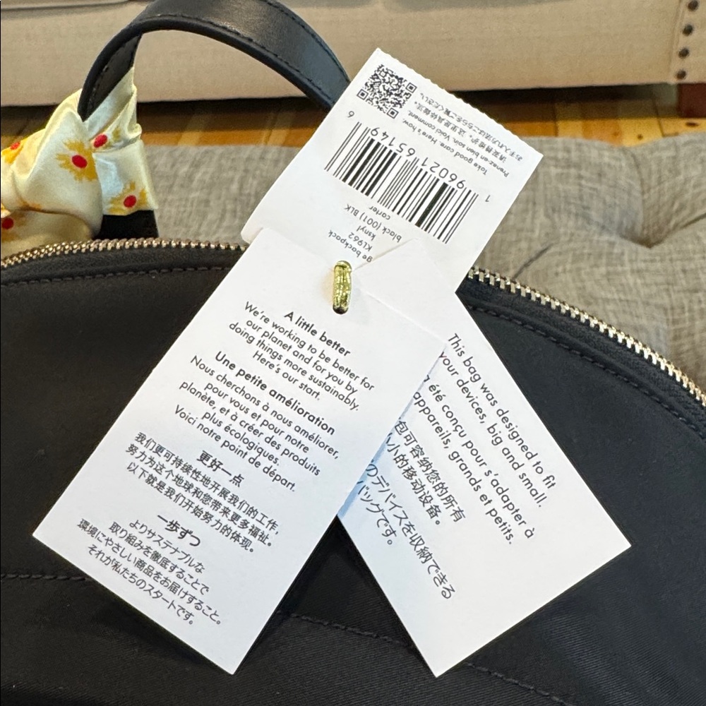 Kate Spade Carter Large Nylon Black Backpack NWT - Picture 13 of 17